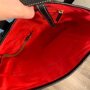 Dooney and burke black leather tote